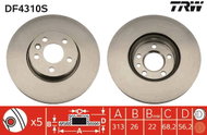 TRW Brake Disc DF4310S, set of 2 - Brake Disc