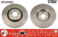 TRW Brake Disc DF4340S, set of 2 - Brake Disc