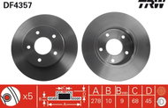 TRW Brake disc DF4357, set of 2 - Brake Disc
