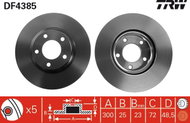 TRW Brake disc DF4385, set of 2 - Brake Disc