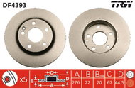 TRW Brake disc DF4393, set of 2 - Brake Disc
