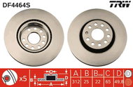 TRW Brake Disc DF4464S, set of 2 - Brake Disc