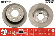 TRW Brake disc DF4752, set of 2 - Brake Disc