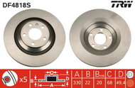 TRW Brake Disc DF4818S, set of 2 - Brake Disc