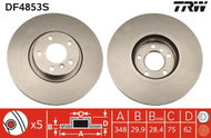 TRW Brake Disc DF4853S, set of 2 - Brake Disc
