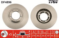 TRW Brake disc DF4896, set of 2 - Brake Disc