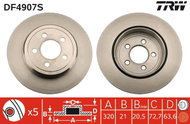 TRW Brake disc DF4907S, set of 2 - Brake Disc