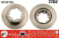 TRW Brake Disc DF4919S, set of 2 - Brake Disc