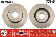 TRW Brake Disc DF4928S, set of 2 - Brake Disc
