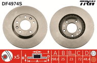 TRW Brake Disc DF4974S, set of 2 - Brake Disc