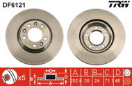TRW Brake disc DF6121, set of 2 - Brake Disc