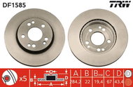 TRW Brake disc DF1585, set of 2 - Brake Disc