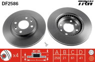 TRW Brake disc DF2586, set of 2 - Brake Disc