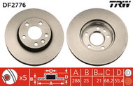 TRW Brake disc DF2776, set of 2 - Brake Disc