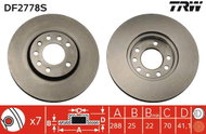 TRW Brake Disc DF2778S, set of 2 - Brake Disc