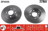 TRW Brake disc DF4036, set of 2 - Brake Disc