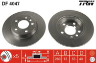 TRW Brake disc DF4047, set of 2 - Brake Disc