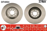 TRW Brake disc DF4064, set of 2 - Brake Disc