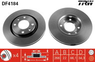 TRW Brake disc DF4184, set of 2 - Brake Disc