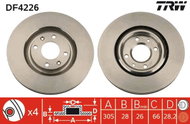 TRW Brake disc DF4226, set of 2 - Brake Disc