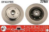 TRW Brake Disc DF4227BS, set of 2 - Brake Disc