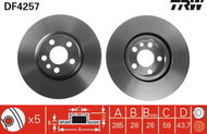 TRW Brake disc DF4257, set of 2 - Brake Disc
