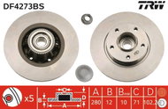 TRW Brake Disc DF4273BS, set of 2 - Brake Disc