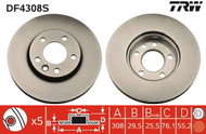 TRW Brake Disc DF4308S, set of 2 - Brake Disc