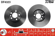 TRW Brake disc DF4323, set of 2 - Brake Disc