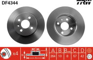 TRW Brake disc DF4344, set of 2 - Brake Disc