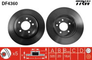 TRW Brake disc DF4360, set of 2 - Brake Disc