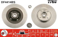 TRW Brake Disc DF4414BS, set of 2 - Brake Disc