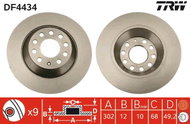 TRW Brake disc DF4434, set of 2 - Brake Disc