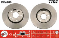 TRW Brake disc DF4486, set of 2 - Brake Disc