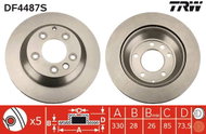 TRW Brake Disc DF4487S, set of 2 - Brake Disc