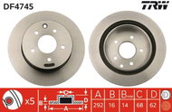 TRW Brake disc DF4745, set of 2 - Brake Disc