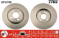 TRW Brake disc DF4799, set of 2 - Brake Disc