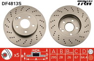 TRW Brake Disc DF4813S, set of 2 - Brake Disc