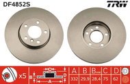 TRW Brake Disc DF4852S, set of 2 - Brake Disc