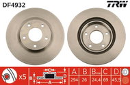 TRW Brake disc DF4932, set of 2 - Brake Disc
