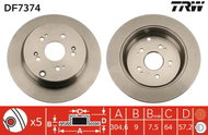 TRW Brake disc DF7374, set of 2 - Brake Disc