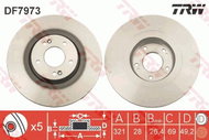 TRW Brake disc DF7973, set of 2 - Brake Disc