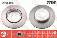 TRW Brake Disc DF6610S, set of 2 - Brake Disc