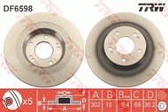TRW Brake disc DF6598, set of 2 - Brake Disc