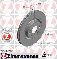 ZIMMERMANN Brake Disc 285.3519.20 - Brake Disc