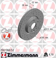 ZIMMERMANN Brake Disc 250.1360.52 - Brake Disc