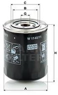 MANN-FILTER W1140/11 - Olejový filtr