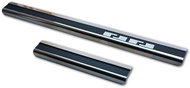 Alu-Frost Door sill covers-stainless + carbon KIA PICANTO II 5-door. - Car Door Sill Protectors