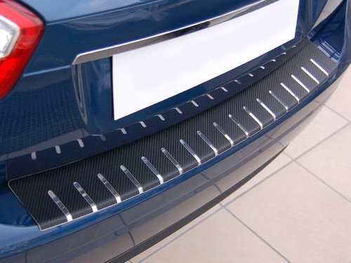 Alu-Frost Fifth door sill cover - stainless steel+carbon BMW X3 I facelift (E83) - Boot Edge Protector - Main image