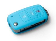 Ochranné silikonové pouzdro na klíč pro VW/Seat/Škoda s vystřelovacím klíčem, barva světle modrá - Obal na klíče od auta
